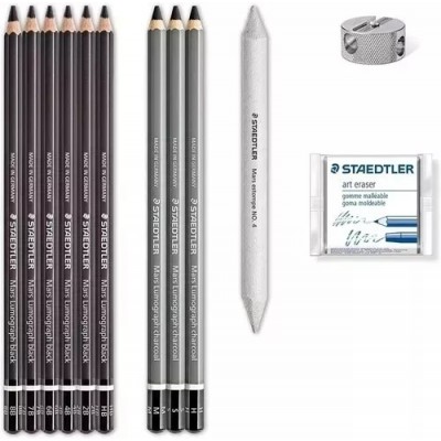 Set Carbonilla Charcoal Staedtler X 12 Piezas Design Journey