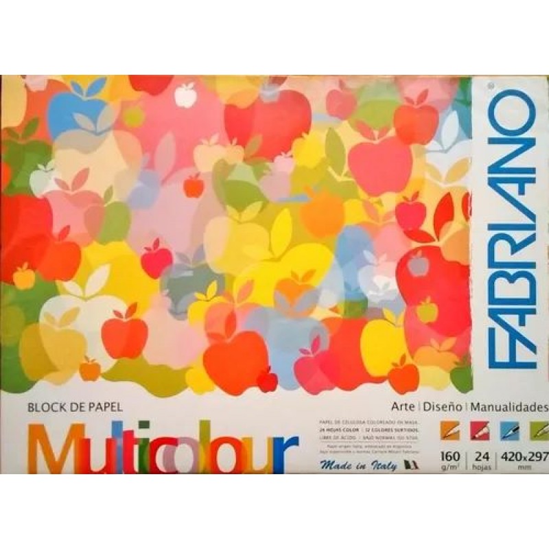 BLOCK FABRIANO 29.7X42 106G MULTICOLOUR X24 HOJAS BLOCK FABRIANO 29.7X42 106G MULTICOLOUR X24 HOJAS