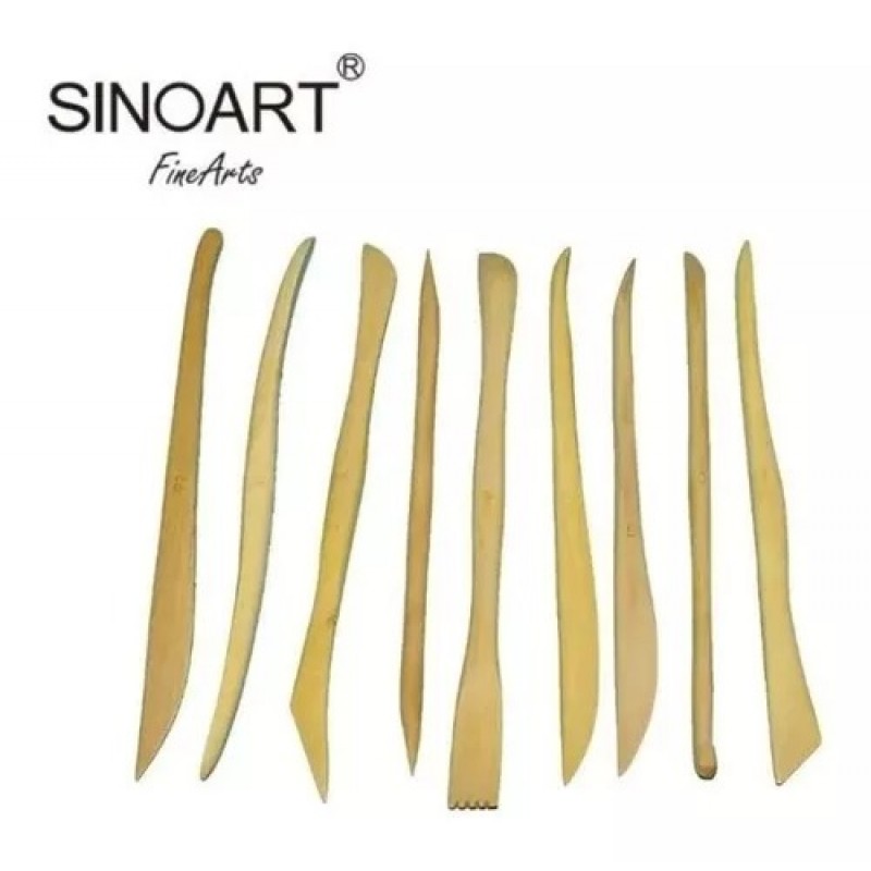 Estecas de Madera Set X 9 Piezas Sinoart Estecas de Madera Set X 9 Piezas Sinoart
