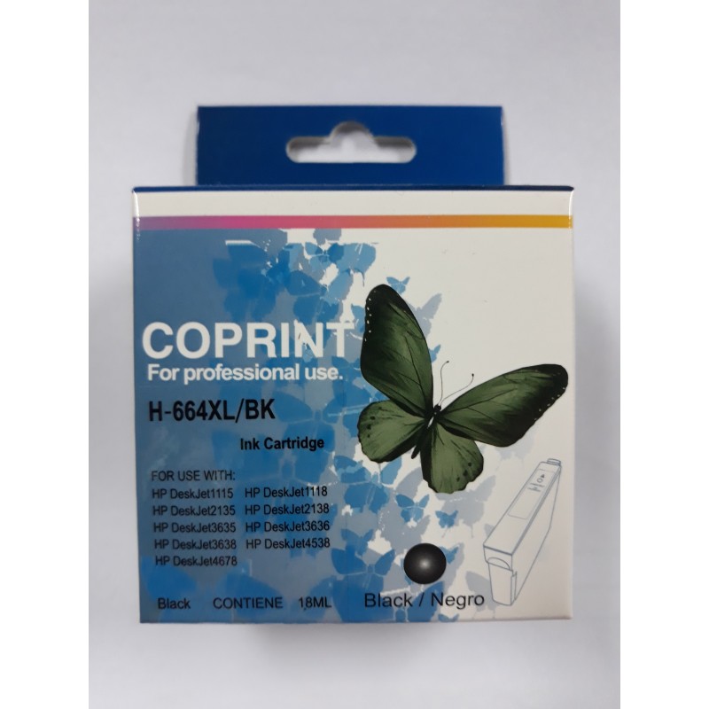 Cartucho de tinta Coprint HP 664 XL Negro