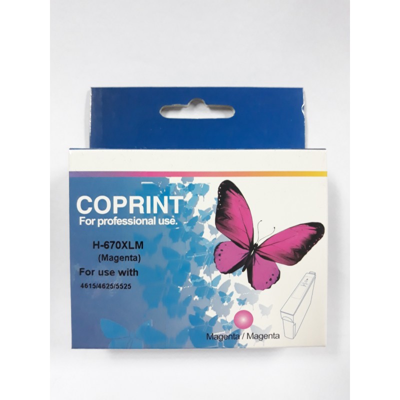 Cartucho de tinta Coprint HP 670 Magenta Cartucho de tinta Coprint HP 670 Magenta