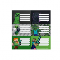 ETIQUETAS ESCOLARES MOOVING 1301248 X12 UNID MINECRAFT