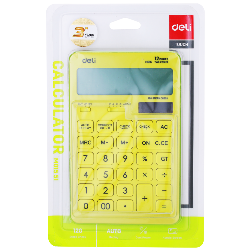 CALCULADORA DELI TOUCH 1551 AMARILLA CALCULADORA DELI TOUCH 1551 AMARILLA