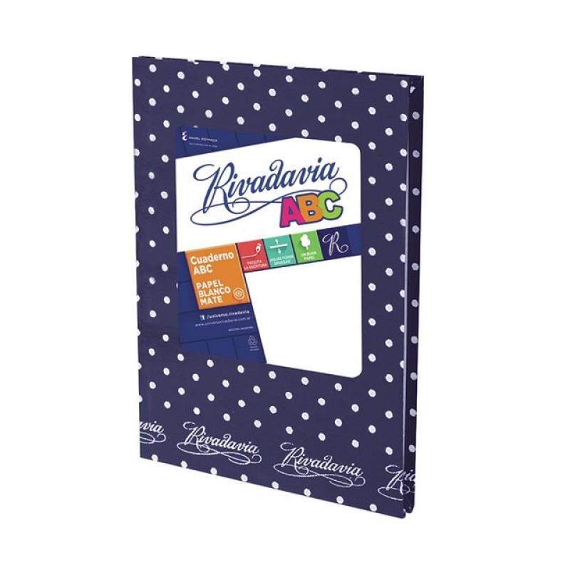 CUADERNO RIVADAVIA ABC 50HJS AZUL LUNARES