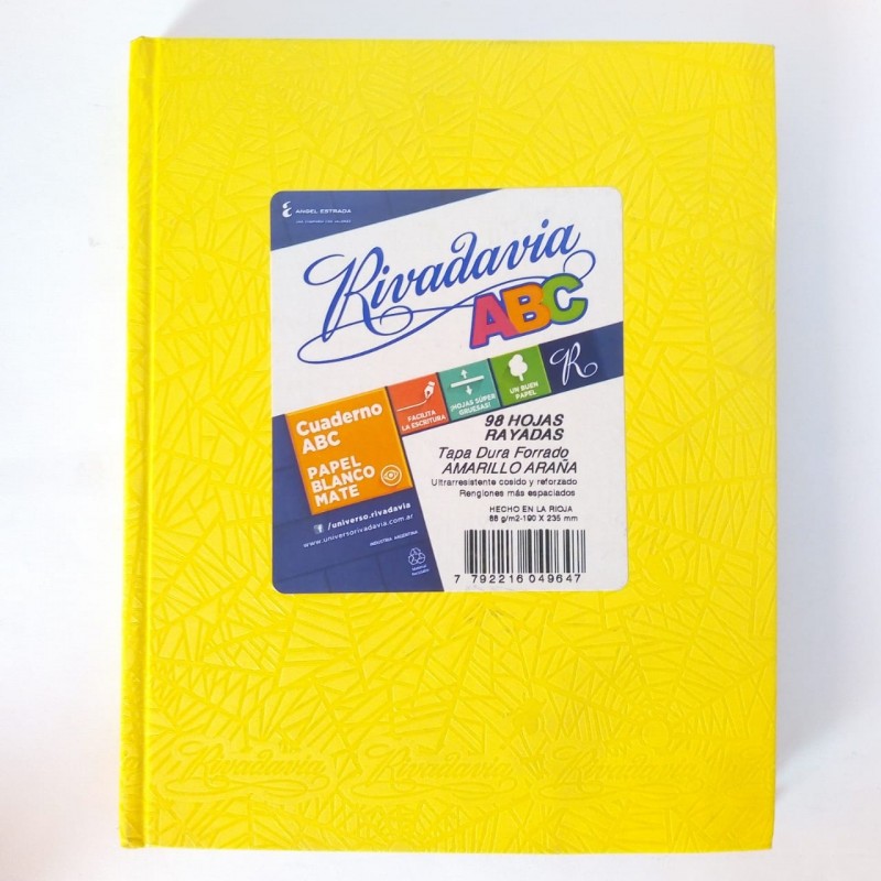 CUADERNO RIVADAVIA ABC 98HJS AMARILLO CUADERNO RIVADAVIA ABC 98HJS AMARILLO