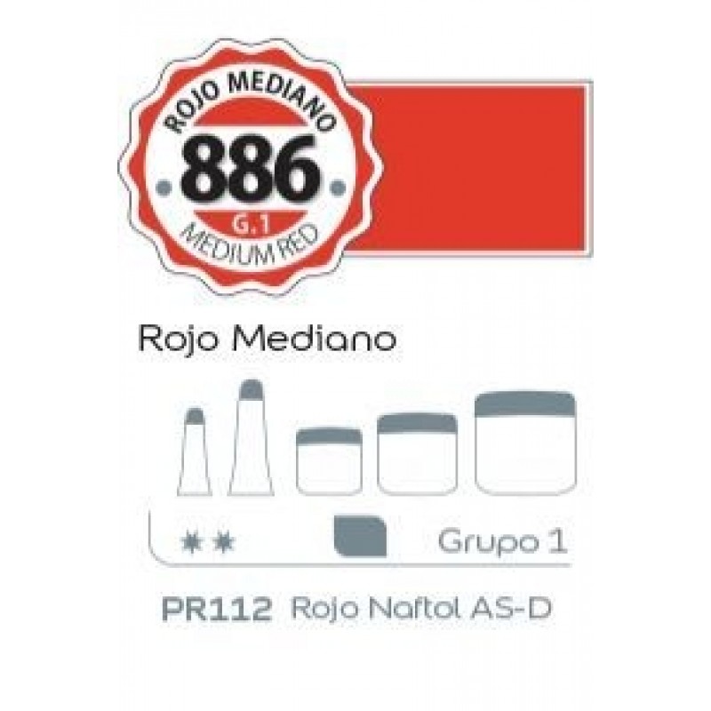 ACRILICO ALBA 886 18 ML ROJO MEDIANO