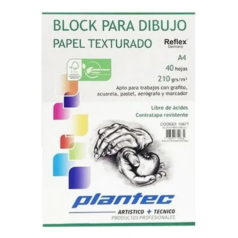 BLOCK PLANTEC A4 TEXTURADO 210 GRS X 40HJS