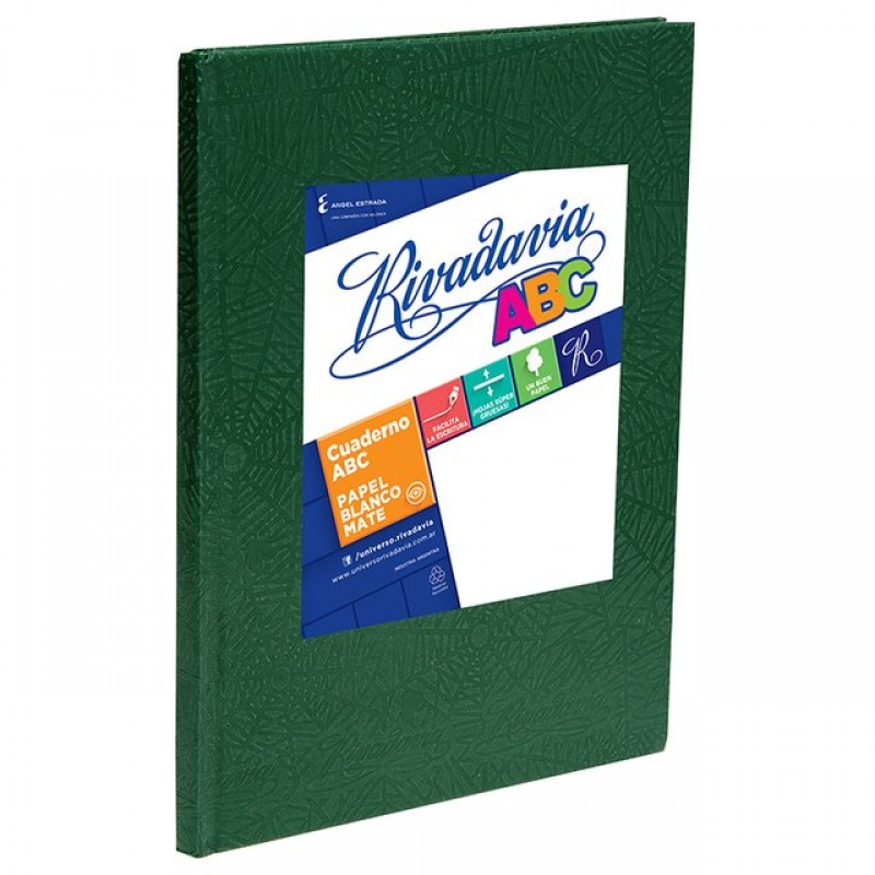 CUADERNO RIVADAVIA ABC 98HJS VERDE RAYADO
