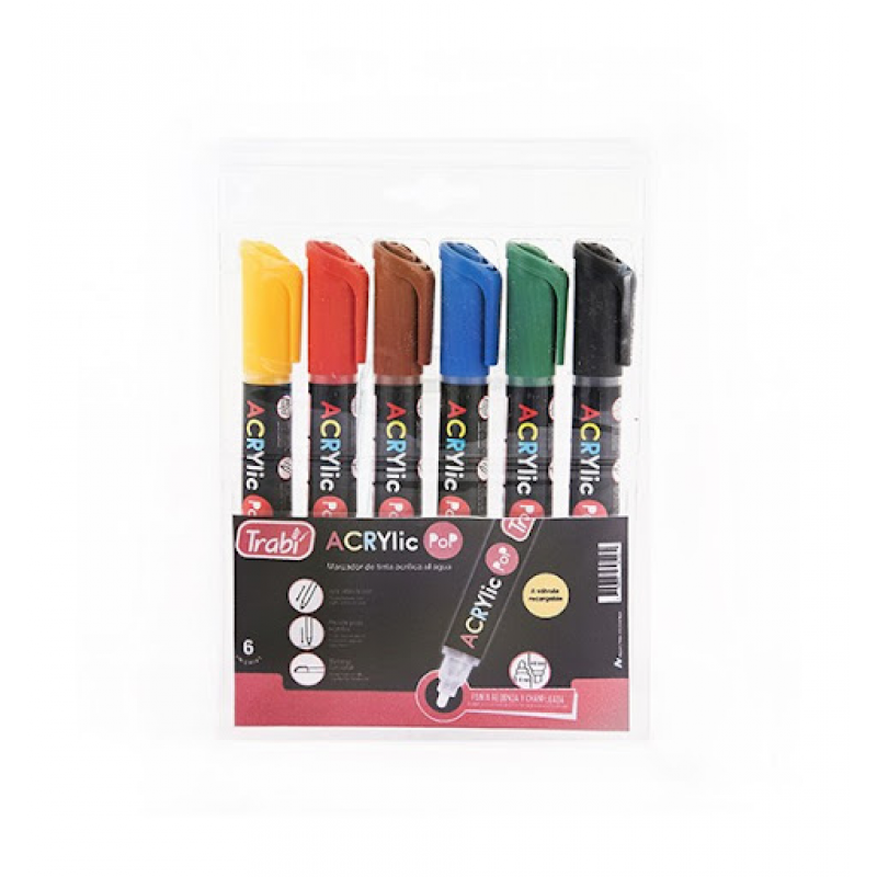 MARCADORES TRABI ACRYLIC 4-6 MM X 6 MARCADORES TRABI ACRYLIC 4-6 MM X 6