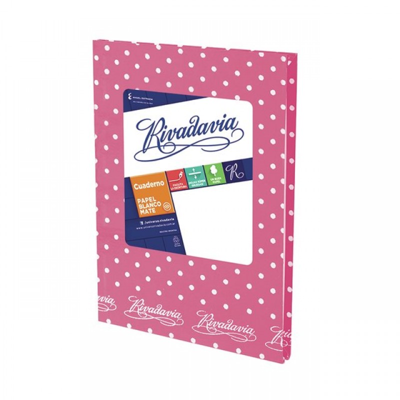 CUADERNO RIVADAVIA 50HJS ROSA LUNARES CUADERNO RIVADAVIA 50HJS ROSA LUNARES