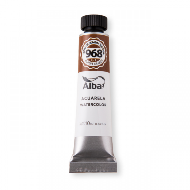 ACUARELA ALBA 968 TIERRA DE SOMBRA TOSTADA PROF 10 ML ACUARELA ALBA 968 TIERRA DE SOMBRA TOSTADA PROF 10 ML
