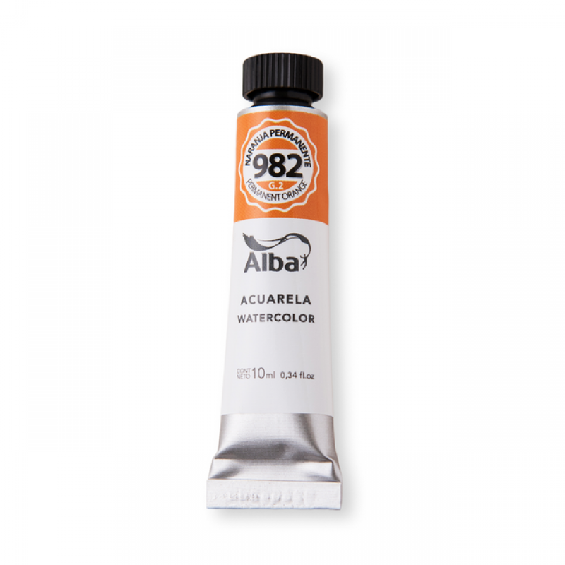 ACUARELA ALBA 982 NARANJA PERMANENTE PROF 10 ML ACUARELA ALBA 982 NARANJA PERMANENTE PROF 10 ML