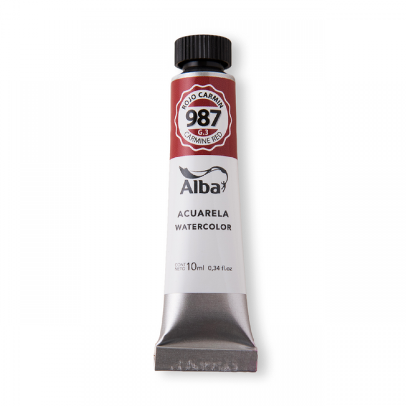 ACUARELA ALBA 987 ROJO CARMIN PROF 10 ML