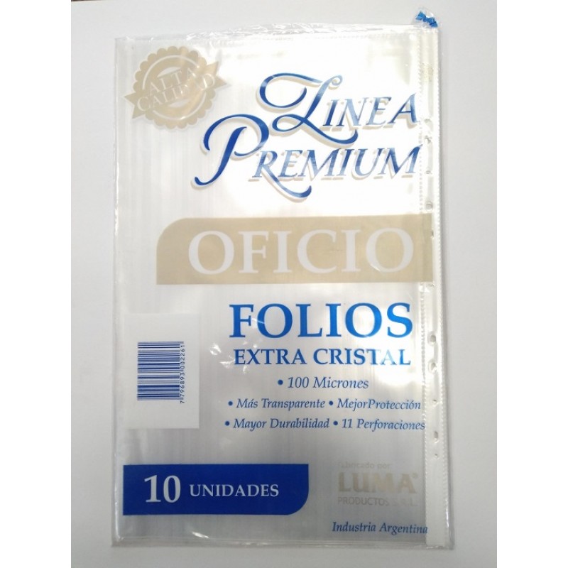 Folios Luma Oficio Premium x 10 Folios Luma Oficio Premium x 10
