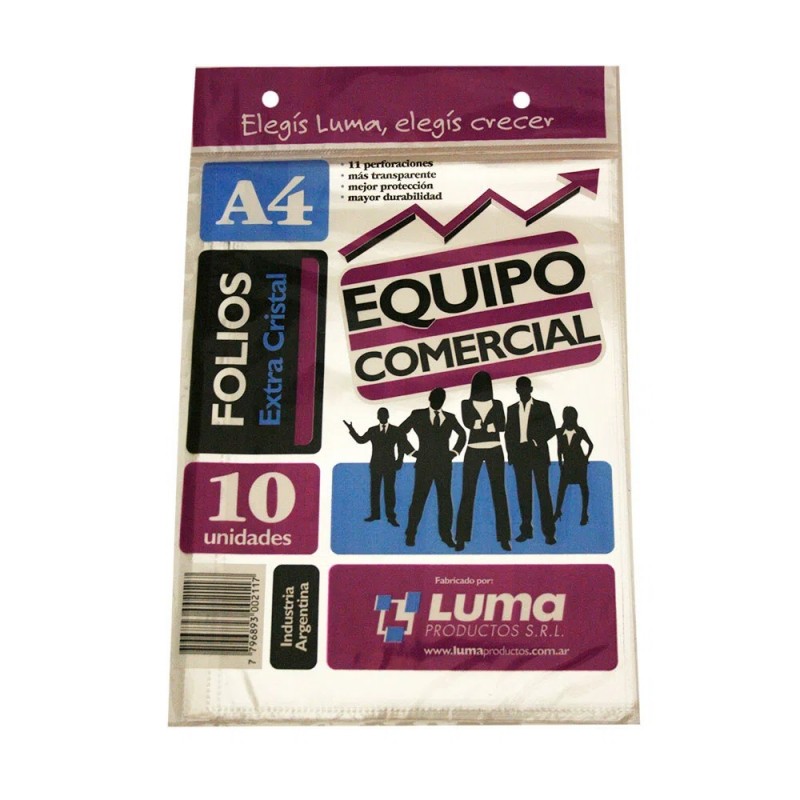 Folios Luma Comercial A4 x 10