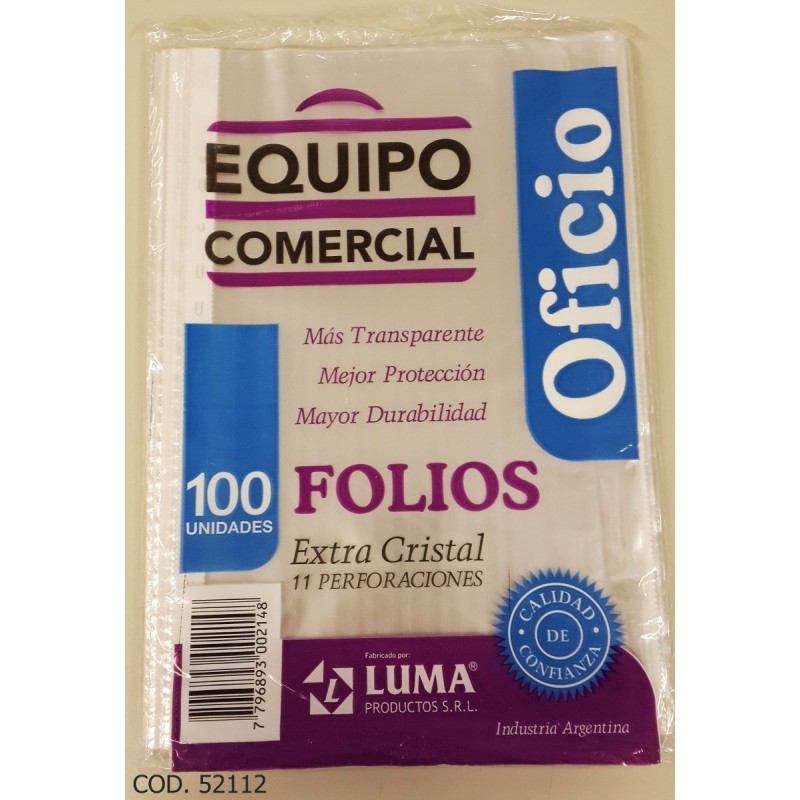 Folios Luma Comercial Oficio x 100 Folios Luma Comercial Oficio x 100