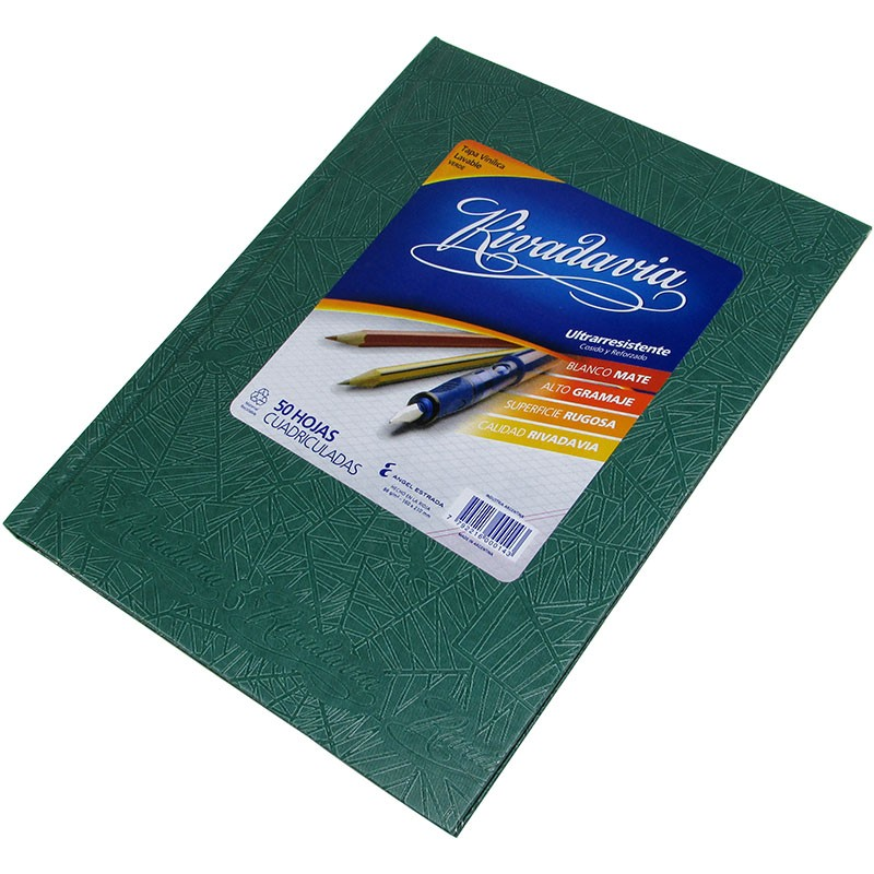 CUADERNO RIVADAVIA 50HJS VERDE CUADRO