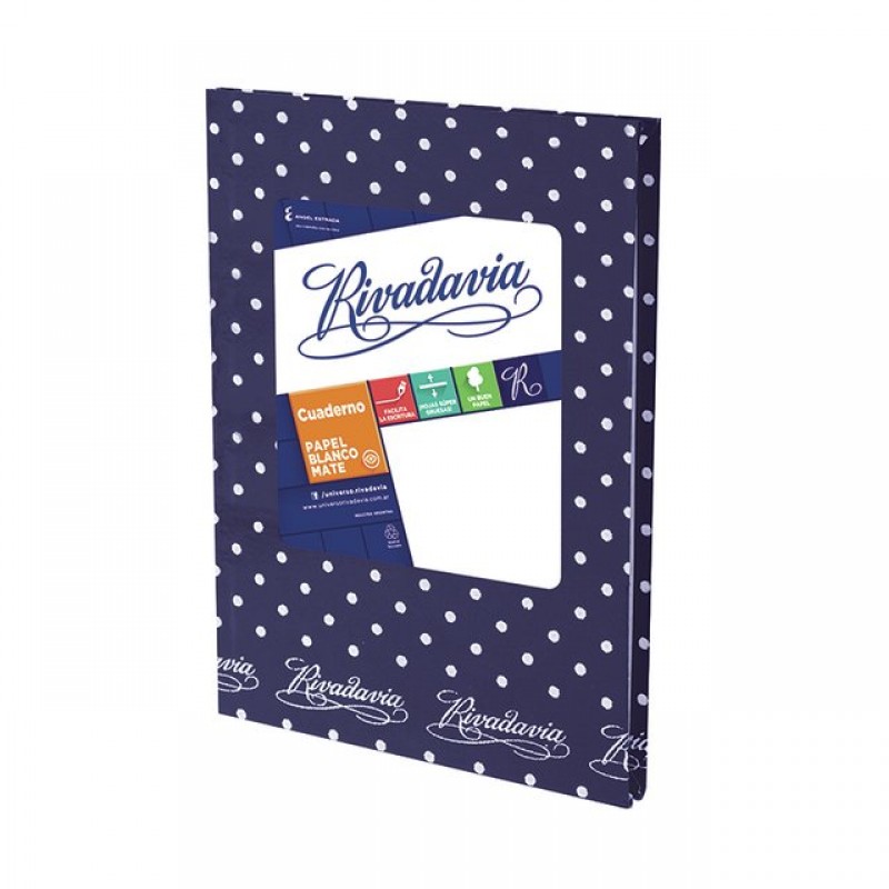 CUADERNO RIVADAVIA 50HJS AZUL LUNARES