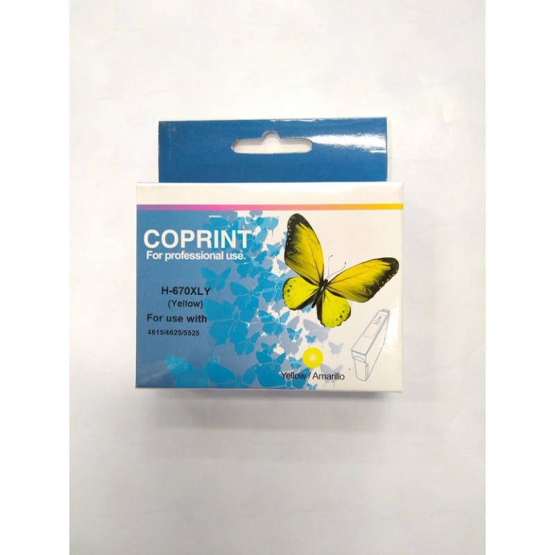 Cartucho de tinta Coprint HP 670 Amarillo Cartucho de tinta Coprint HP 670 Amarillo