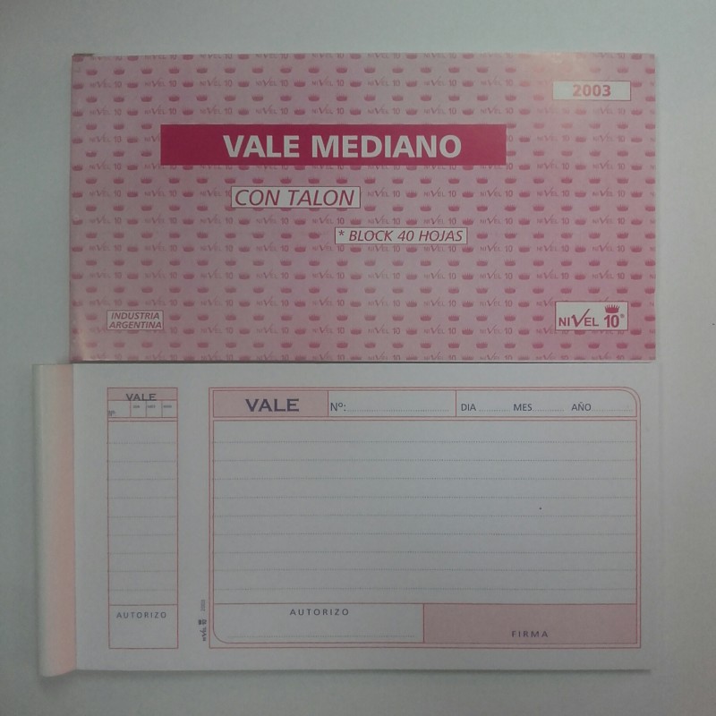 TALONARIO NIVEL 10 2003 VALE MEDIANO TALONARIO NIVEL 10 2003 VALE MEDIANO
