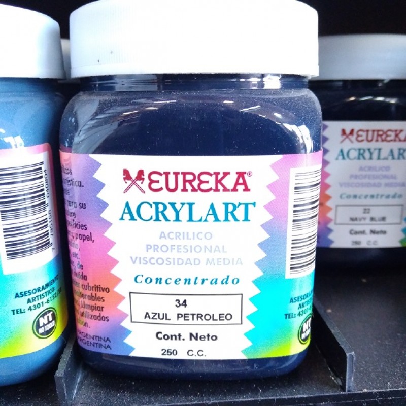 ACRILICO EUREKA X 250 CC AZUL PETROLEO