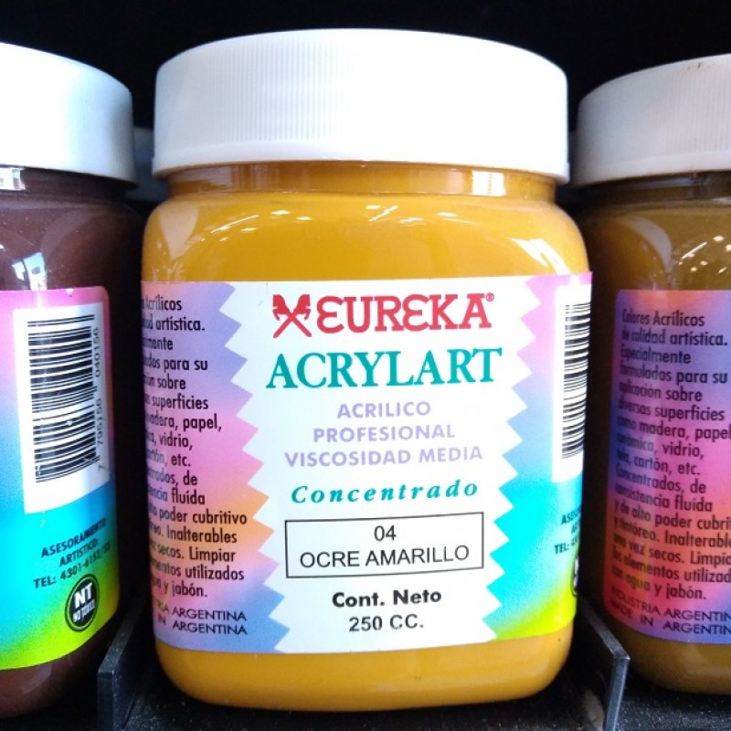 ACRILICO EUREKA X 250 CC AMARILLO OCRE ACRILICO EUREKA X 250 CC AMARILLO OCRE