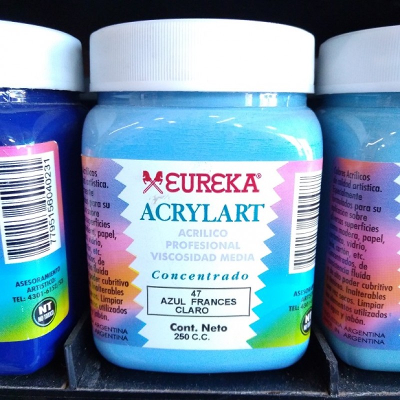 ACRILICO EUREKA X 250 CC AZUL FRANCES CLARO