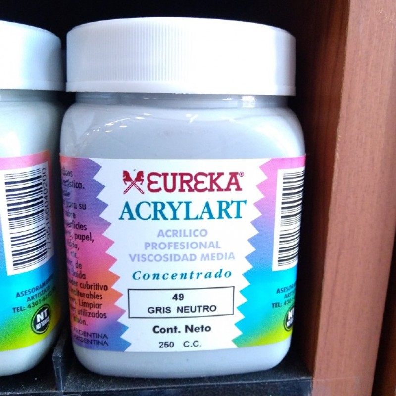 ACRILICO EUREKA X 250 CC GRIS NEUTRO ACRILICO EUREKA X 250 CC GRIS NEUTRO