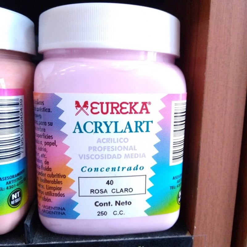 ACRILICO EUREKA X 250 CC ROSA CLARO ACRILICO EUREKA X 250 CC ROSA CLARO