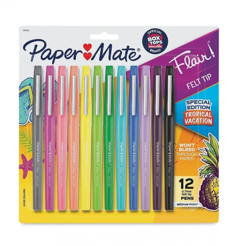 MARCADORES PAPER MATE FLAIR X 12 TROPICAL VACATION MARCADORES PAPER MATE FLAIR X 12 TROPICAL VACATION