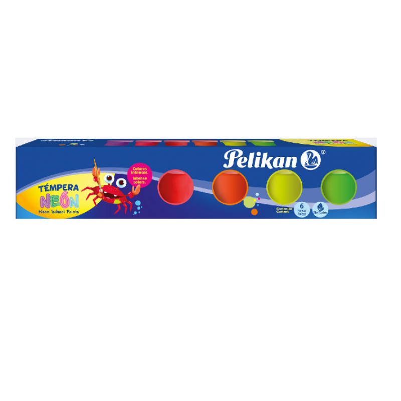 TEMPERA NEON PELIKAN 20ML X 6 COL