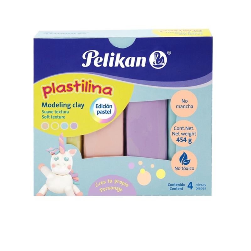 PLASTILINA PELIKAN X4COL PASTEL 113GRS C/U PLASTILINA PELIKAN X4COL PASTEL 113GRS C/U