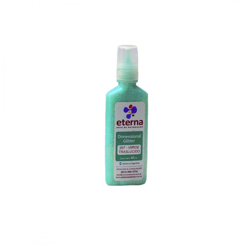 DIMENSIONADOR GLITTER ETERNA 40ML. VERDE TRASLUCIDO 267 DIMENSIONADOR GLITTER ETERNA 40ML. VERDE TRASLUCIDO 267
