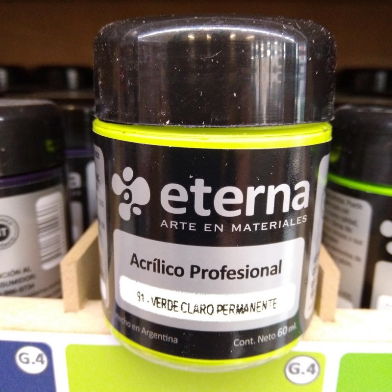 ACRILICO PROF. ETERNA X60ML. VERDE CLARO PERM. ACRILICO PROF. ETERNA X60ML. VERDE CLARO PERM.
