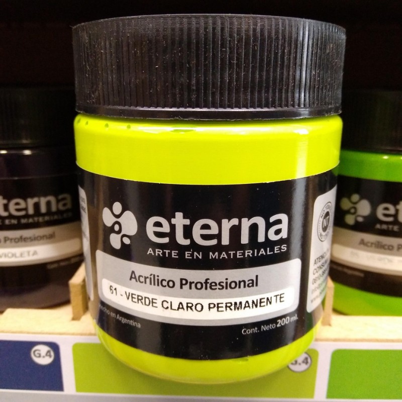 ACRILICO PROF. ETERNA X200ML. VERDE CLARO PERM. ACRILICO PROF. ETERNA X200ML. VERDE CLARO PERM.