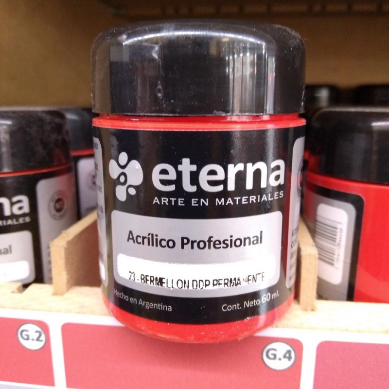 ACRILICO PROF. ETERNA X60ML. BERMELLON DDP PERM. ACRILICO PROF. ETERNA X60ML. BERMELLON DDP PERM.