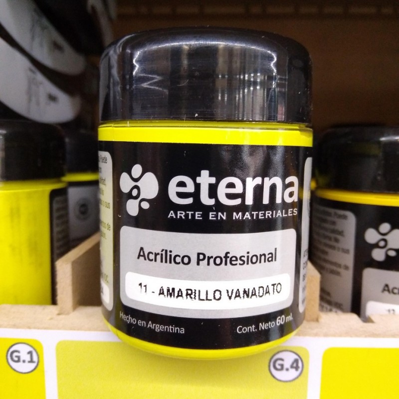 ACRILICO PROF. ETERNA X60ML. AMARILLO VANADATO ACRILICO PROF. ETERNA X60ML. AMARILLO VANADATO