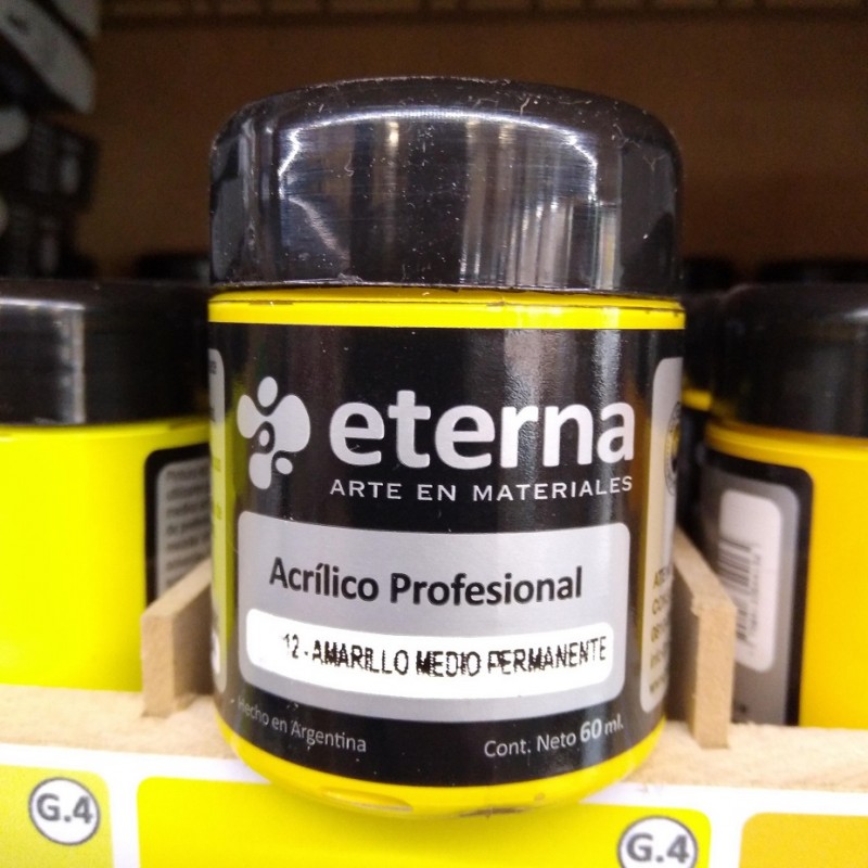 ACRILICO PROF. ETERNA X60ML. AMARILLO MEDIO PERM. ACRILICO PROF. ETERNA X60ML. AMARILLO MEDIO PERM.
