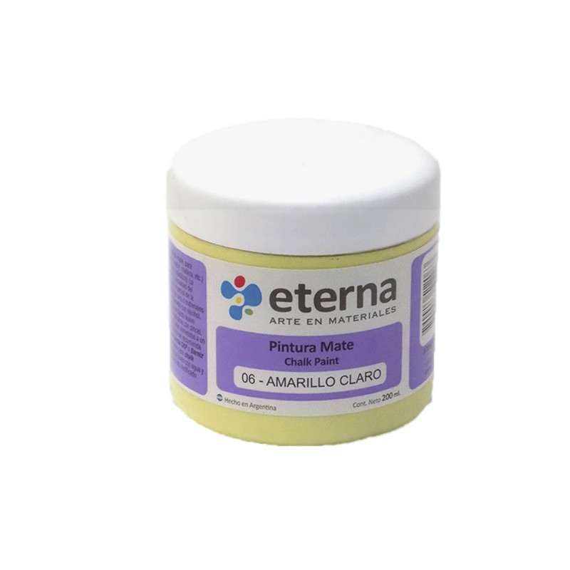 PINTURA CHALK MATE ETERNA X 200ML. AMARILLO CLARO PINTURA CHALK MATE ETERNA X 200ML. AMARILLO CLARO