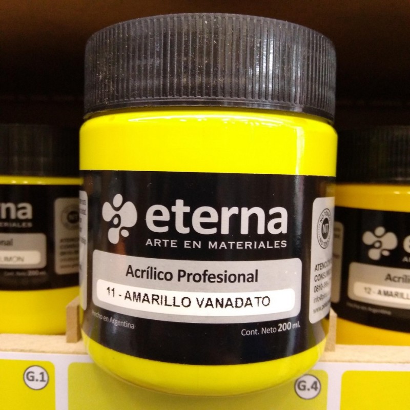 ACRILICO PROF. ETERNA X200ML. AMARILLO VANADATO ACRILICO PROF. ETERNA X200ML. AMARILLO VANADATO