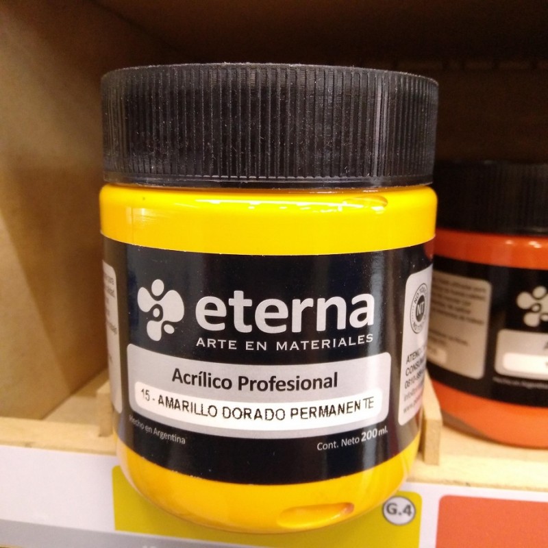 ACRILICO PROF. ETERNA X200ML. AMARILLO DORADO PERM. ACRILICO PROF. ETERNA X200ML. AMARILLO DORADO PERM.