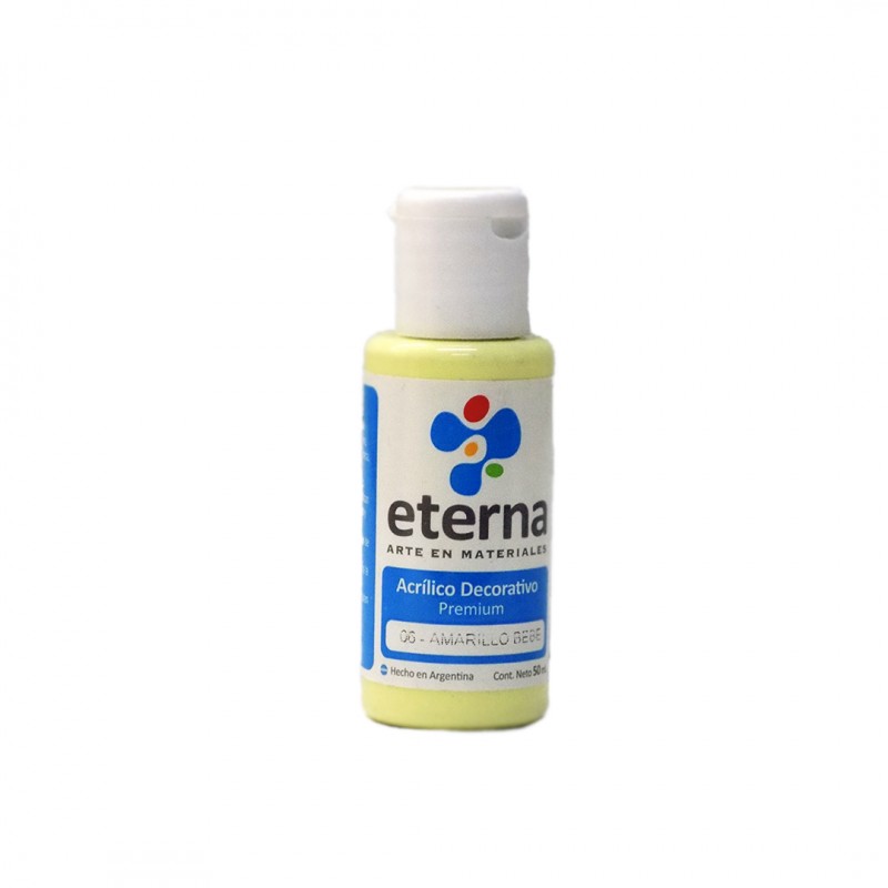 ACRILICO DECORATIVO ETERNA X50ML. AMARILLO BEBE ACRILICO DECORATIVO ETERNA X50ML. AMARILLO BEBE
