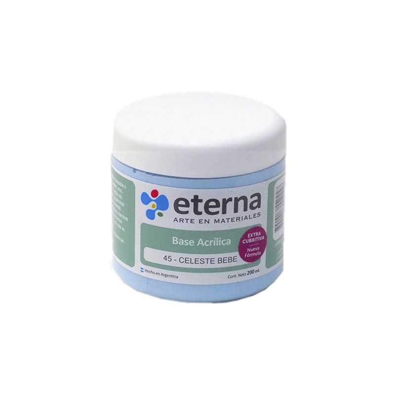 BASE ACRILICA ETERNA X200ML. CELESTE BEBE BASE ACRILICA ETERNA X200ML. CELESTE BEBE