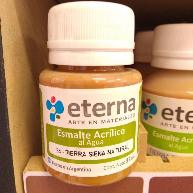 ESMALTE ACRILICO AL AGUA ETERNA X37ML TIERRA SIENA NATURAL ESMALTE ACRILICO AL AGUA ETERNA X37ML TIERRA SIENA NATURAL