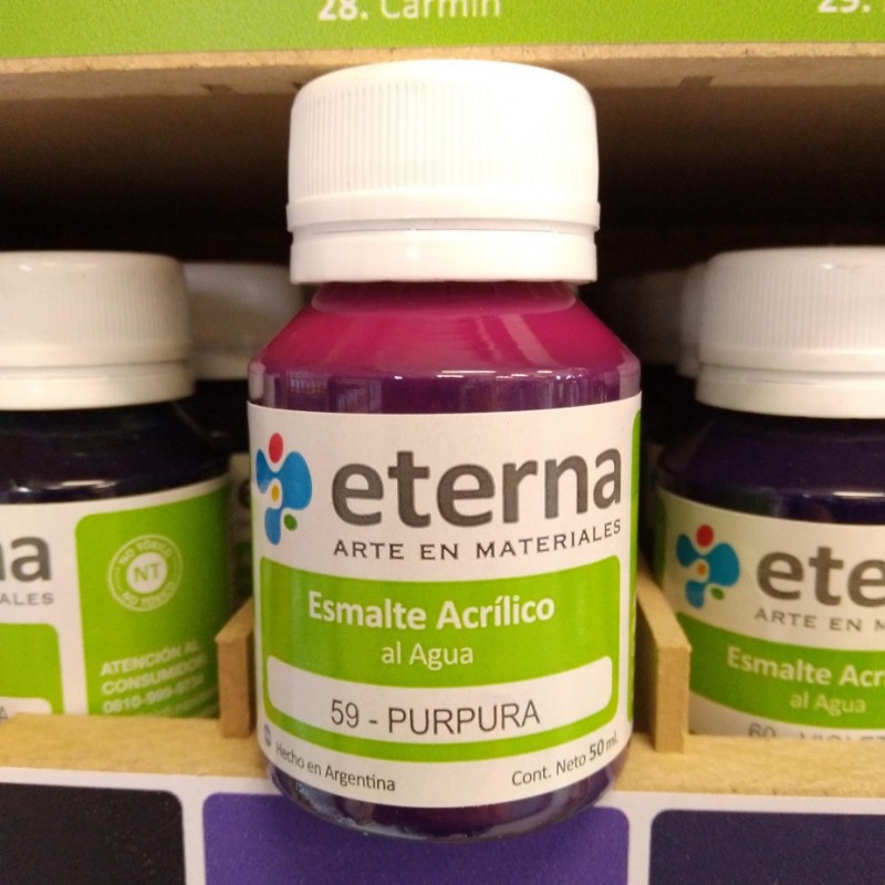 ESMALTE ACRILICO AL AGUA ETERNA X50ML. PURPURA ESMALTE ACRILICO AL AGUA ETERNA X50ML. PURPURA