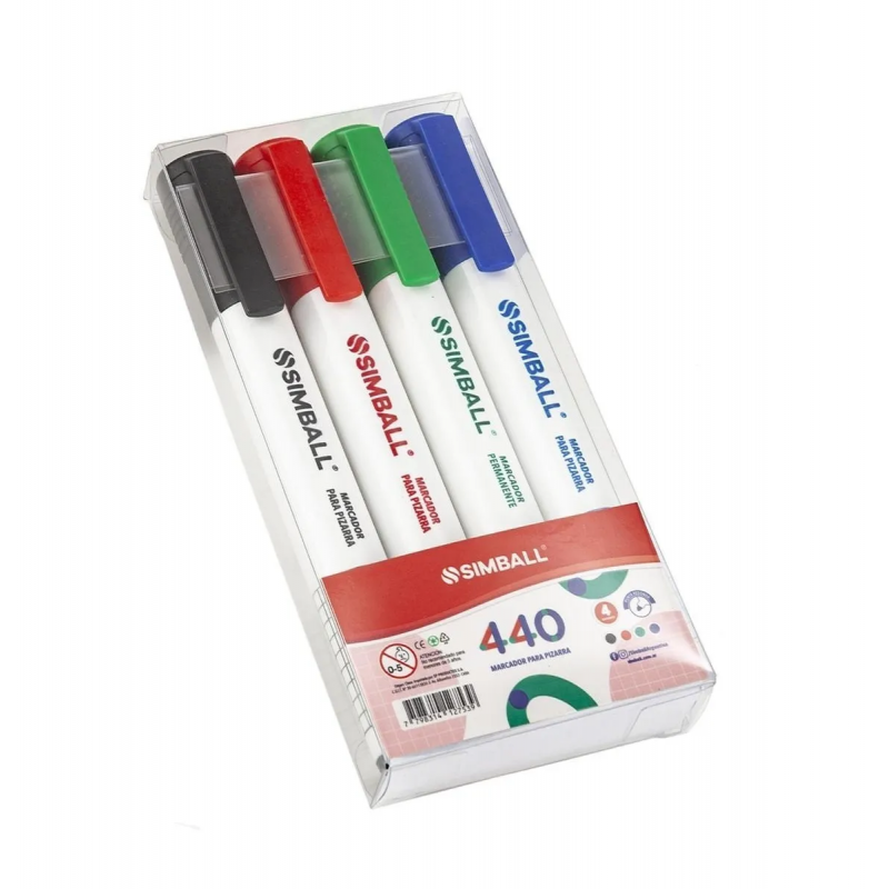 MARCADORES SIMBALL 440 P/PIZARRA CLASIC X4COL. MARCADORES SIMBALL 440 P/PIZARRA CLASIC X4COL.