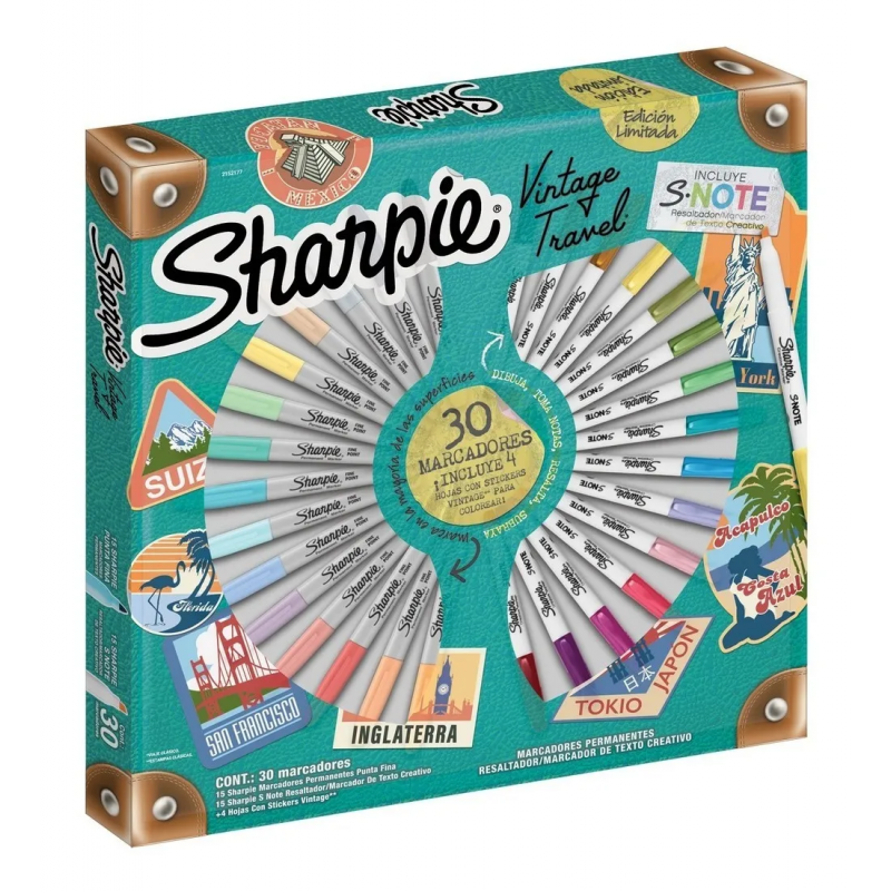MARCADORES SHARPIE VINTAGE X30 COLORES MARCADORES SHARPIE VINTAGE X30 COLORES