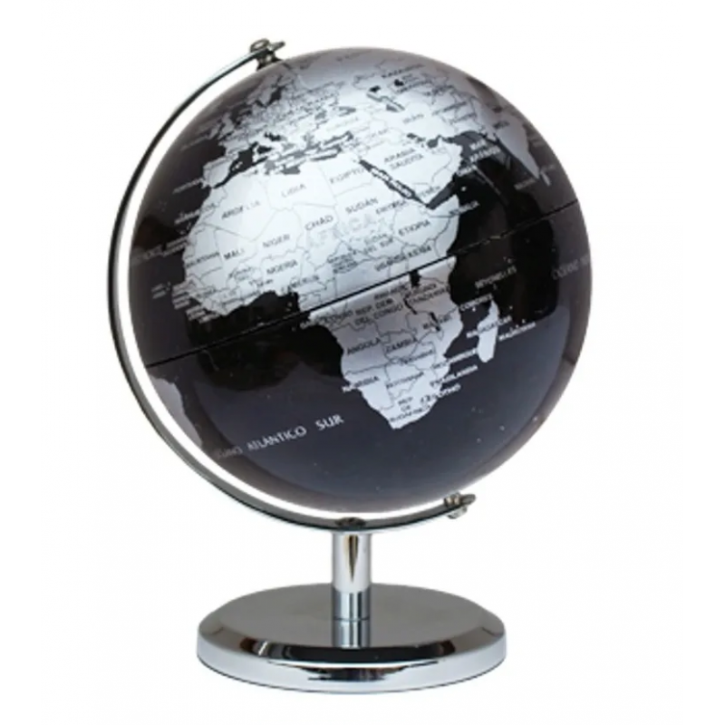 GLOBO TERRAQUEO GLOTER 140M BASE CROMADA 14CM NEGRO GLOBO TERRAQUEO GLOTER 140M BASE CROMADA 14CM NEGRO