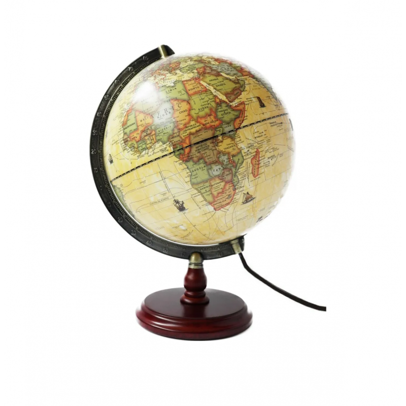 GLOBO TERRAQUEO GLOTER 259AWML BASE MADERA 25CM ANTIGUO C/LUZ GLOBO TERRAQUEO GLOTER 259AWML BASE MADERA 25CM ANTIGUO C/LUZ