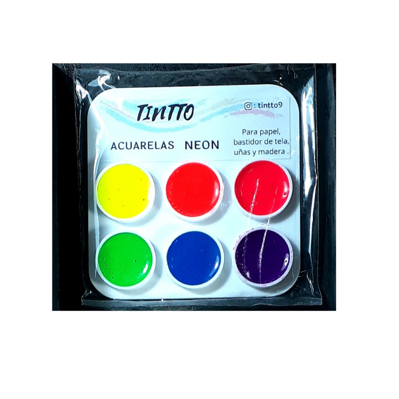 ACUARELA TINTTO MINI PALETA NEON X 6 COL.